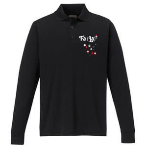 Fa (La)8 Funny Christmas Santa Fa La Math Performance Long Sleeve Polo