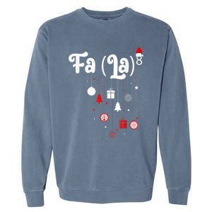 Fa (La)8 Funny Christmas Santa Fa La Math Garment-Dyed Sweatshirt