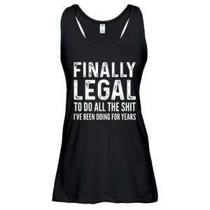 Finally Legal Funny 21st Birthday 2002 Gift For Men & Women Ladies Essential Flowy Tank