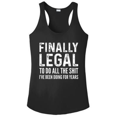 Finally Legal Funny 21st Birthday 2002 Gift For Men & Women Ladies PosiCharge Competitor Racerback Tank