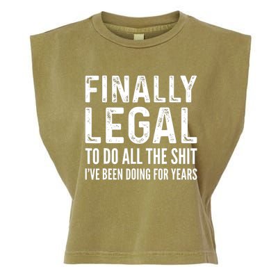 Finally Legal Funny 21st Birthday 2002 Gift For Men & Women Garment-Dyed Women's Muscle Tee