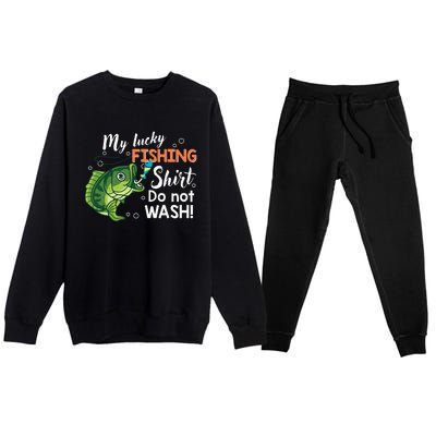 Funny Lucky Fishing Bass Fish Premium Crewneck Sweatsuit Set