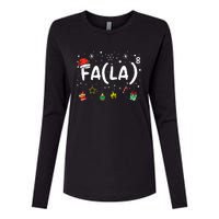 FA (LA)8 Funny Christmas Santa Fa La Math Teacher  Womens Cotton Relaxed Long Sleeve T-Shirt