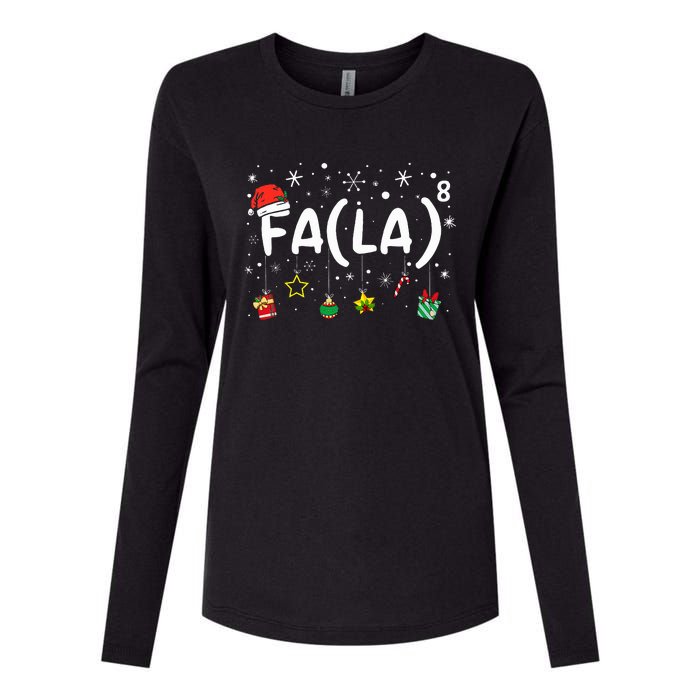 FA (LA)8 Funny Christmas Santa Fa La Math Teacher  Womens Cotton Relaxed Long Sleeve T-Shirt