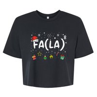 FA (LA)8 Funny Christmas Santa Fa La Math Teacher  Bella+Canvas Jersey Crop Tee