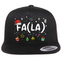 FA (LA)8 Funny Christmas Santa Fa La Math Teacher  Flat Bill Trucker Hat