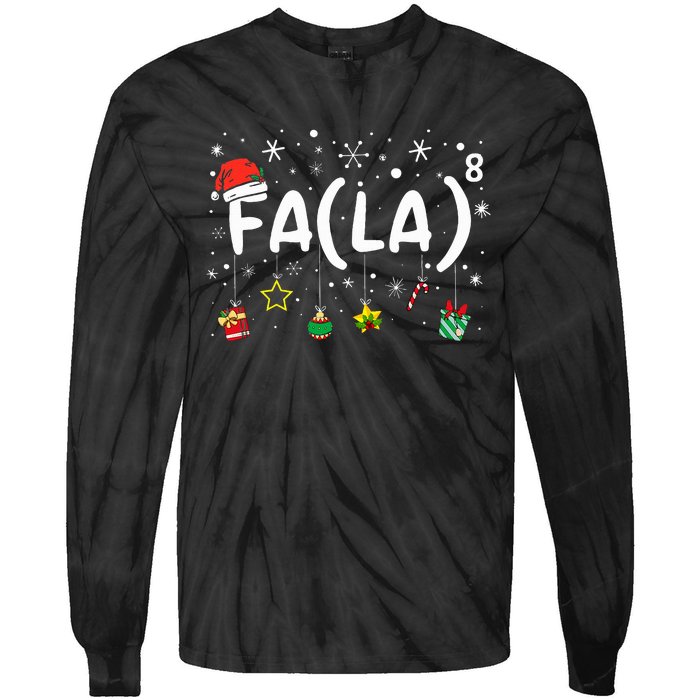 FA (LA)8 Funny Christmas Santa Fa La Math Teacher  Tie-Dye Long Sleeve Shirt