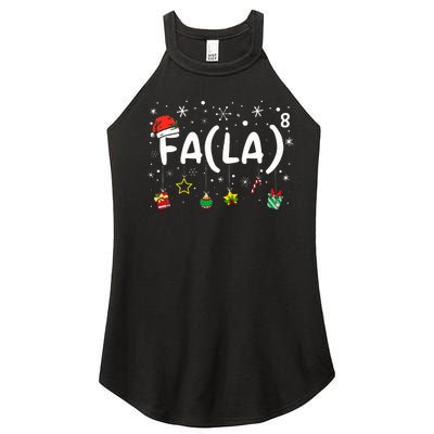 FA (LA)8 Funny Christmas Santa Fa La Math Teacher  Women's Perfect Tri Rocker Tank