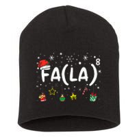 FA (LA)8 Funny Christmas Santa Fa La Math Teacher  Short Acrylic Beanie