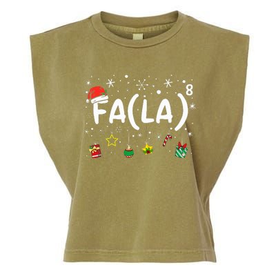 FA (LA)8 Funny Christmas Santa Fa La Math Teacher  Garment-Dyed Women's Muscle Tee