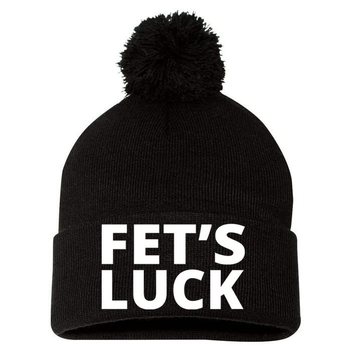 Fet's Luck Funny Pom Pom 12in Knit Beanie