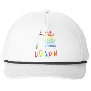 Funny Llamacorn Funny Cute Llama Unicorn Snapback Five-Panel Rope Hat