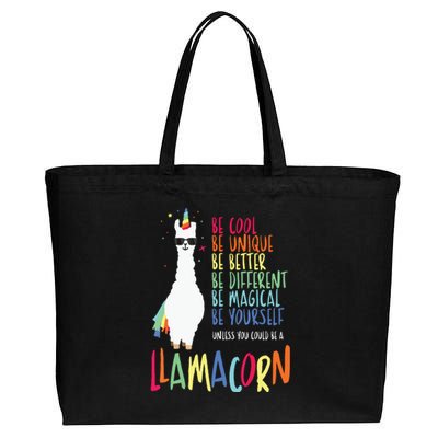 Funny Llamacorn Funny Cute Llama Unicorn Cotton Canvas Jumbo Tote