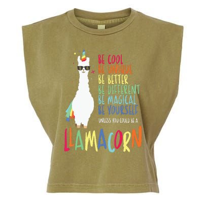 Funny Llamacorn Funny Cute Llama Unicorn Garment-Dyed Women's Muscle Tee