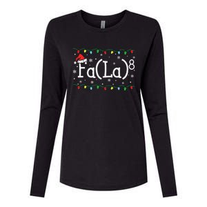 Fa (La)8 Funny Christmas Santa Fa La Math Teacher Womens Cotton Relaxed Long Sleeve T-Shirt