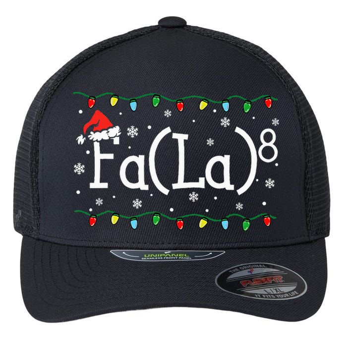 Fa (La)8 Funny Christmas Santa Fa La Math Teacher Flexfit Unipanel Trucker Cap