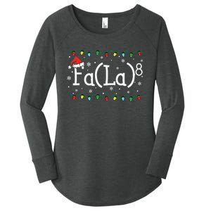 Fa (La)8 Funny Christmas Santa Fa La Math Teacher Women's Perfect Tri Tunic Long Sleeve Shirt