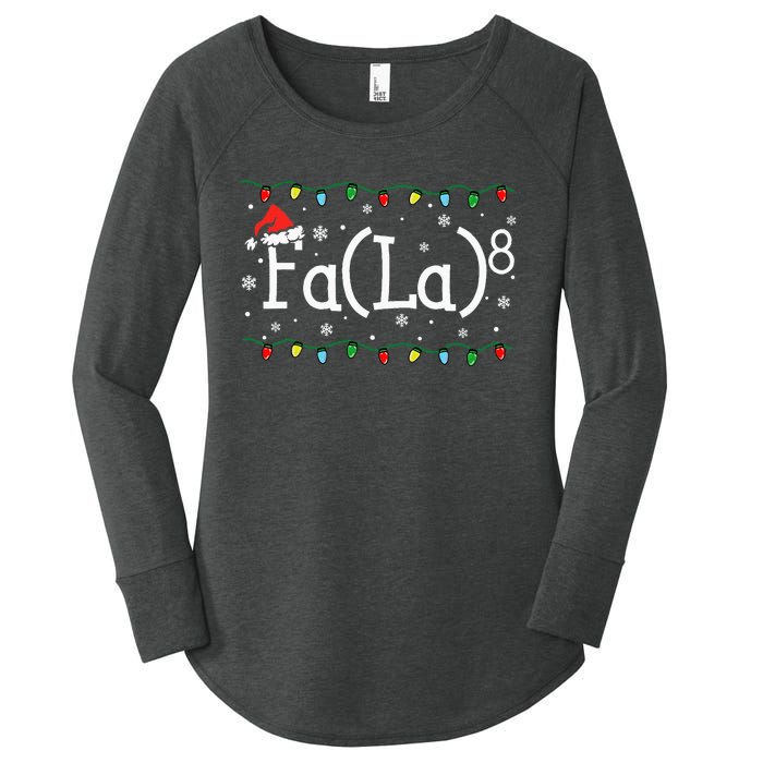 Fa (La)8 Funny Christmas Santa Fa La Math Teacher Women's Perfect Tri Tunic Long Sleeve Shirt