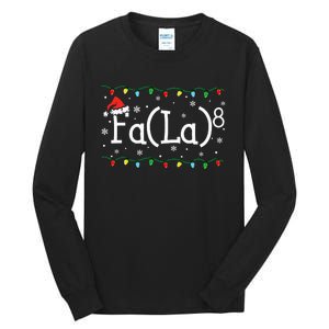 Fa (La)8 Funny Christmas Santa Fa La Math Teacher Tall Long Sleeve T-Shirt