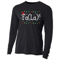 Fa (La)8 Funny Christmas Santa Fa La Math Teacher Cooling Performance Long Sleeve Crew