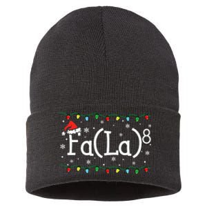 Fa (La)8 Funny Christmas Santa Fa La Math Teacher Sustainable Knit Beanie