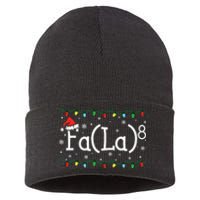 Fa (La)8 Funny Christmas Santa Fa La Math Teacher Sustainable Knit Beanie