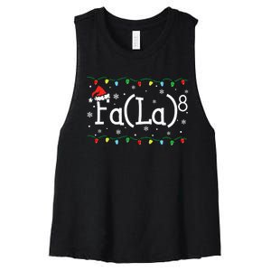 Fa (La)8 Funny Christmas Santa Fa La Math Teacher Women's Racerback Cropped Tank