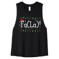 Fa (La)8 Funny Christmas Santa Fa La Math Teacher Women's Racerback Cropped Tank