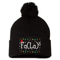 Fa (La)8 Funny Christmas Santa Fa La Math Teacher Pom Pom 12in Knit Beanie