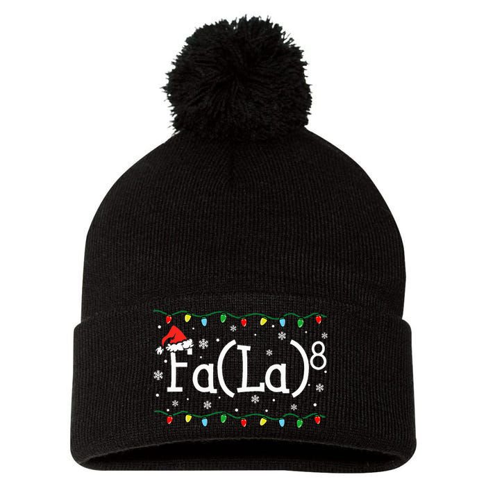 Fa (La)8 Funny Christmas Santa Fa La Math Teacher Pom Pom 12in Knit Beanie