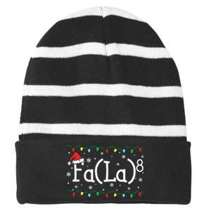 Fa (La)8 Funny Christmas Santa Fa La Math Teacher Striped Beanie with Solid Band