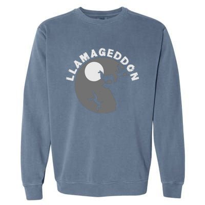 Funny Llamageddon For Llama Barnyard Lovers Garment-Dyed Sweatshirt