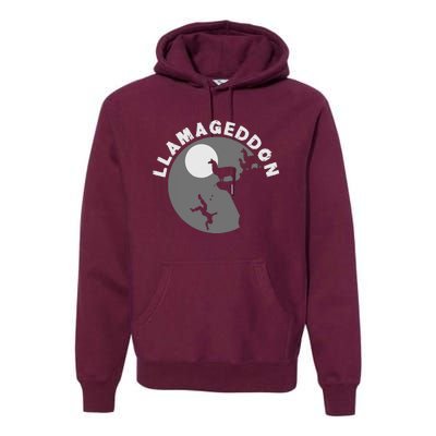 Funny Llamageddon For Llama Barnyard Lovers Premium Hoodie