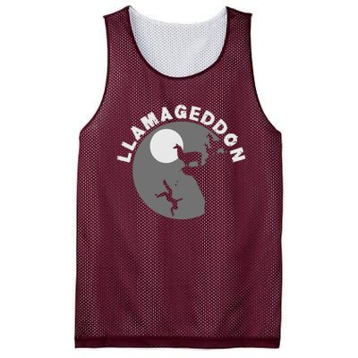 Funny Llamageddon For Llama Barnyard Lovers Mesh Reversible Basketball Jersey Tank