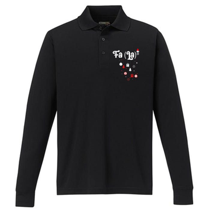 Fa (La)8 Funny Christmas Santa Fa La Math Performance Long Sleeve Polo