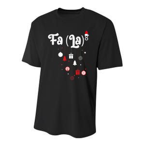 Fa (La)8 Funny Christmas Santa Fa La Math Youth Performance Sprint T-Shirt