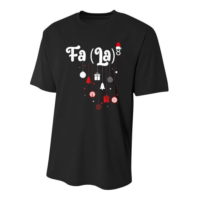 Fa (La)8 Funny Christmas Santa Fa La Math Youth Performance Sprint T-Shirt