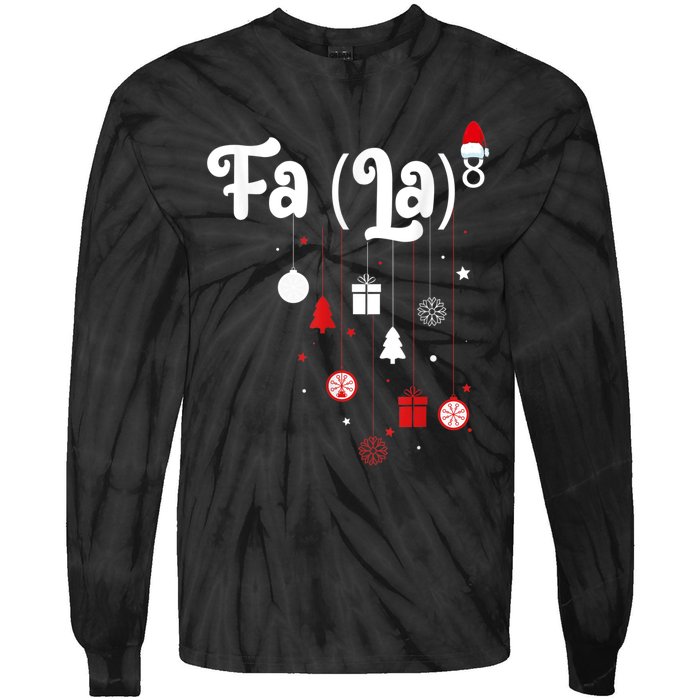 Fa (La)8 Funny Christmas Santa Fa La Math Tie-Dye Long Sleeve Shirt