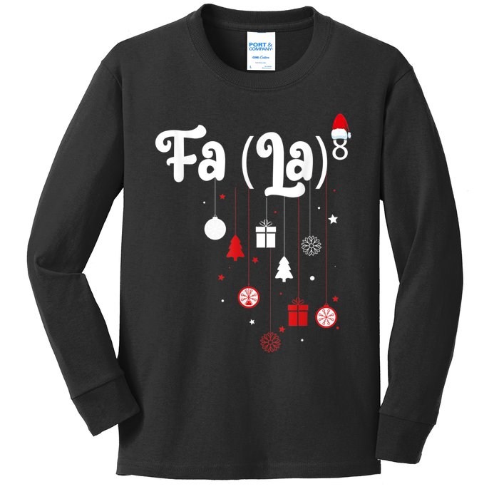 Fa (La)8 Funny Christmas Santa Fa La Math Kids Long Sleeve Shirt