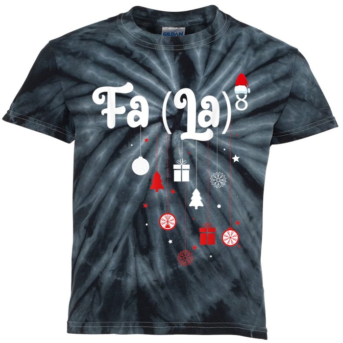 Fa (La)8 Funny Christmas Santa Fa La Math Kids Tie-Dye T-Shirt