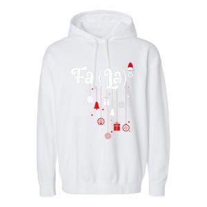 Fa (La)8 Funny Christmas Santa Fa La Math Garment-Dyed Fleece Hoodie