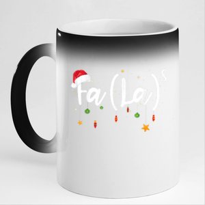 Fa (La)8 Funny Christmas Santa Fa La Math 11oz Black Color Changing Mug