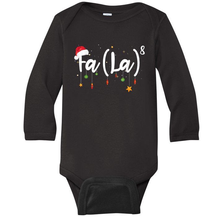 Fa (La)8 Funny Christmas Santa Fa La Math Baby Long Sleeve Bodysuit