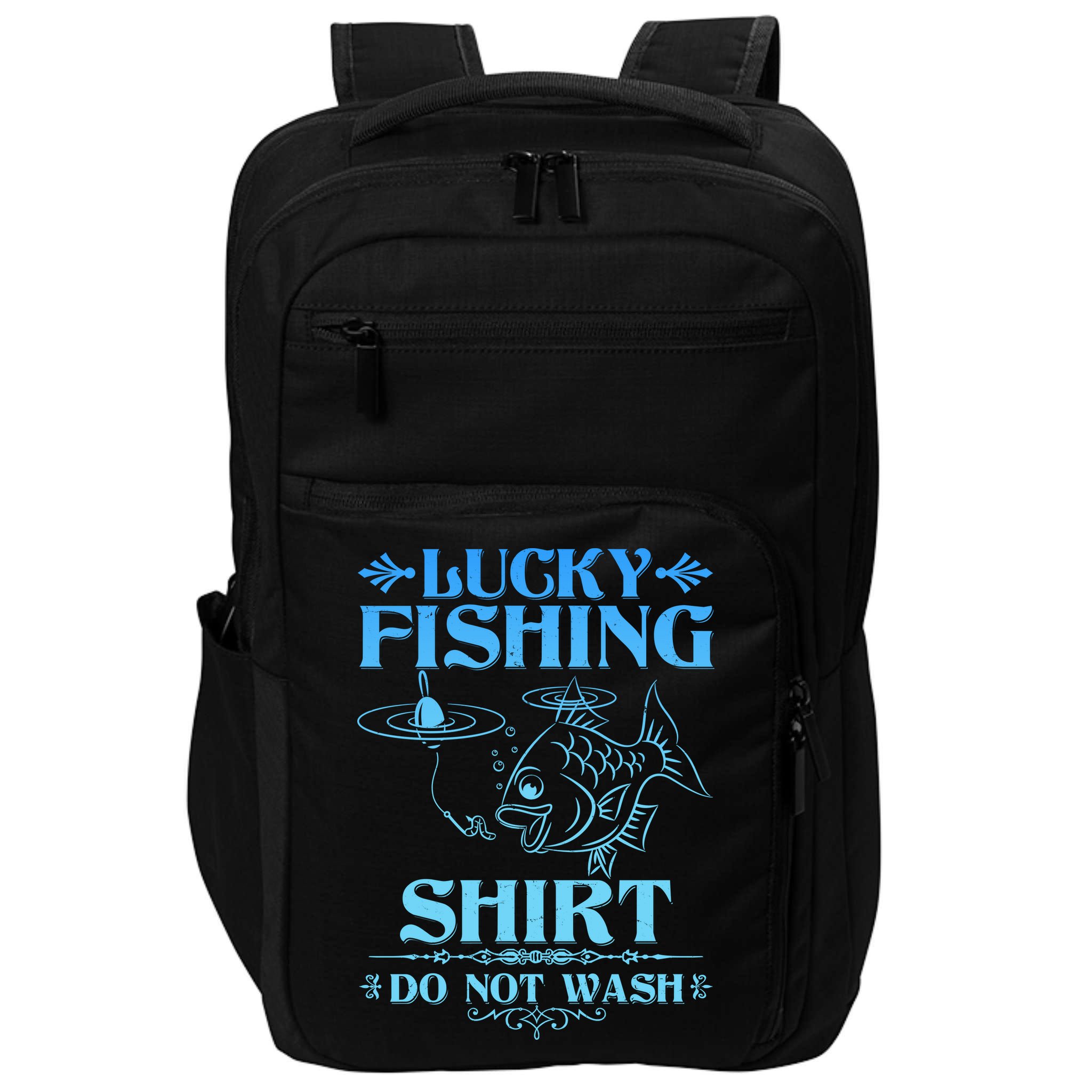 Funny Lucky Fishing Do Not Wash Fishing Fan Impact Tech Backpack