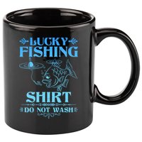 Funny Lucky Fishing Do Not Wash Fishing Fan 11oz C Handle Ceramic Mug