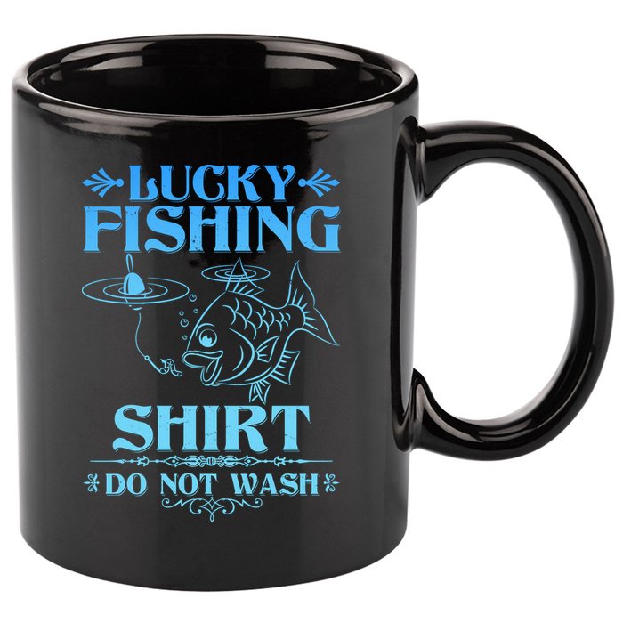 Funny Lucky Fishing Do Not Wash Fishing Fan 11oz C Handle Ceramic Mug