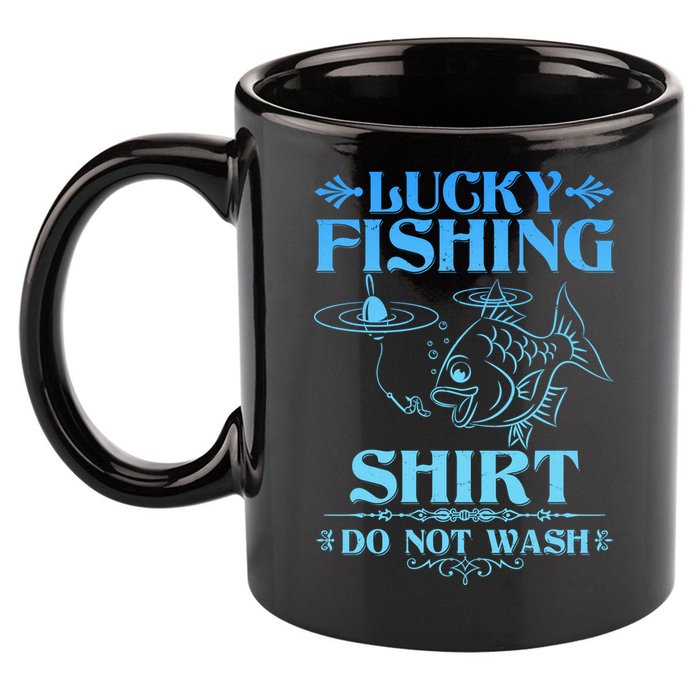 Funny Lucky Fishing Do Not Wash Fishing Fan 11oz C Handle Ceramic Mug