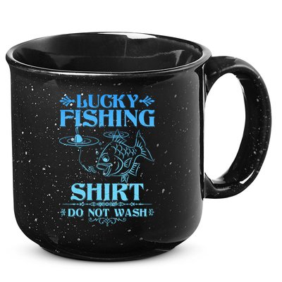 Funny Lucky Fishing Do Not Wash Fishing Fan 15oz Campfire Ceramic Mug