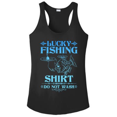 Funny Lucky Fishing Do Not Wash Fishing Fan Ladies PosiCharge Competitor Racerback Tank