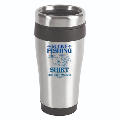 Funny Lucky Fishing Do Not Wash Fishing Fan 16oz Travel Tumbler